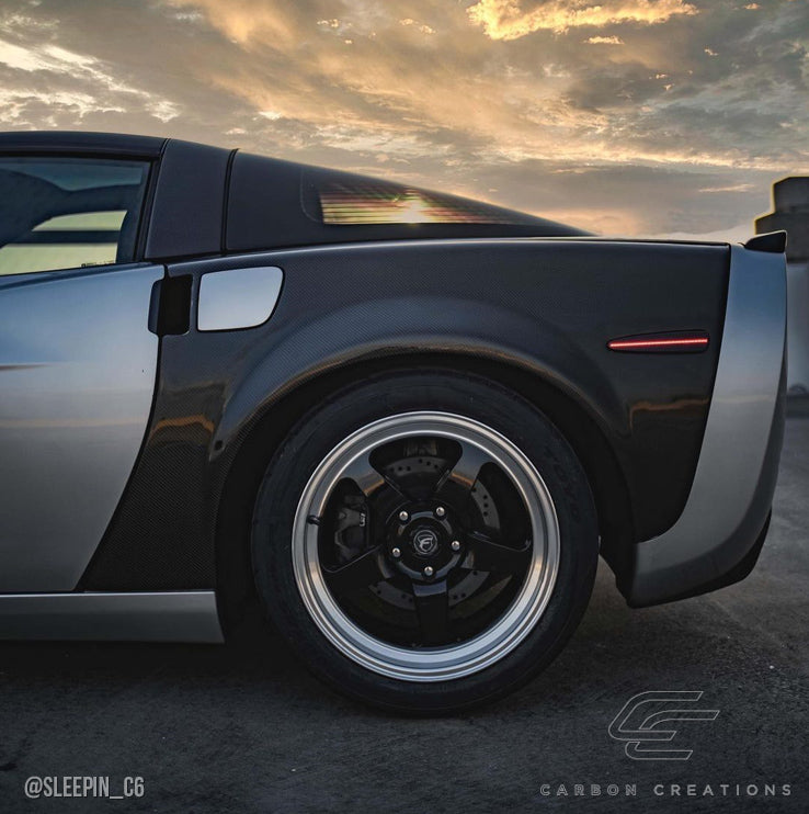 2005-2013 Chevrolet Corvette C6 Carbon Creations ZR Edition Rear Fenders - 2 Piece